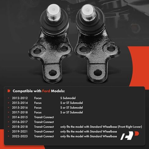 A-Premium 2 × مفصل الكرة السفلي الأمامي ، متوافق مع Ford Focus 2012-2018 ، Transit Connect 2014-2023 in Saudi Arabia