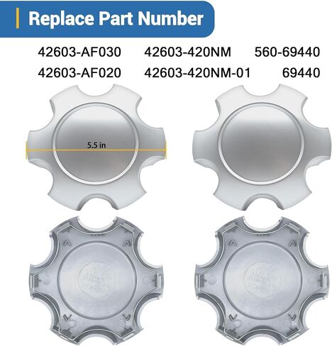 4 Wheel Center Hub Covers Fit for 6 Lug Tundra 17 Inch 5 Double Spoke Silver Wheels 2003-2006 for Sequoia 17 Inch 5 Double Spoke Silver Wheels 2003-2007 Replace 42603-AF030 in Saudi Arabia