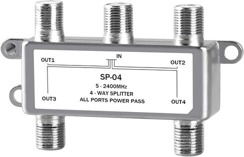 NEWCARE Digital 8-Way Coaxial Cable Splitter 5-2400MHz، متوافق مع RG6، يعمل مع الأقمار الصناعية / تلفزيون الكابل والإنترنت، نظام هوائي CATV. (الكابل المحوري غير متضمن) in Saudi Arabia