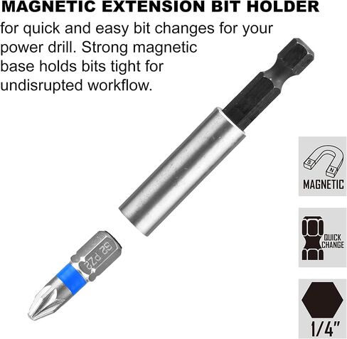 P.I.T. Impact Screwdriver Bit Set,Magnetic 42 pcs Driver Bit Set,S2 Steel Screwdriver Impact Kit With a Storage Box,1/4 Hex Shank Slotted/Torx/Phillips/Hex/Bit Holder Used for Power Screwdrivers in Saudi Arabia