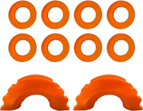 10PCS D Ring Shackle Isolators Washers Kit, 3/4" Towing Shackle Cover with 8 Rubber Washers, Soft D-Ring Isolators Washers Protect Bumper & Reduce Rattling, Car Accessories (Orange) in Saudi Arabia