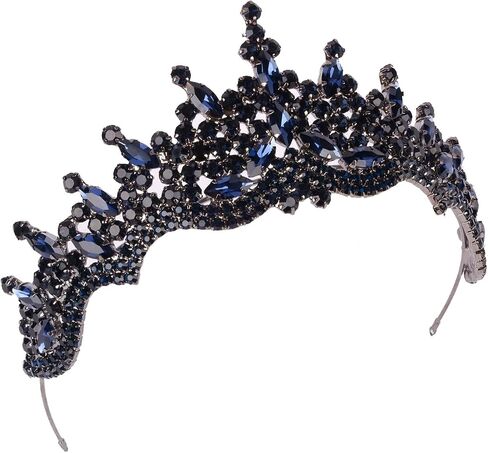 LIMELIA Women's Tiara for Henna Wedding Party|Glitter Hair Accessories for Bridal Birthday Pageant Prom Halloween Cos-play Christmas Party|Dence-Navy Blue in Saudi Arabia
