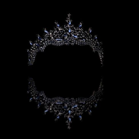 LIMELIA Women's Tiara for Henna Wedding Party|Glitter Hair Accessories for Bridal Birthday Pageant Prom Halloween Cos-play Christmas Party|Dence-Navy Blue in Saudi Arabia
