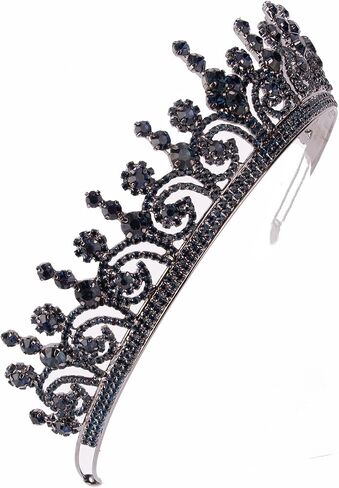 LIMELIA Women's Tiara for Henna Wedding Party|Glitter Hair Accessories for Bridal Birthday Pageant Prom Halloween Cos-play Christmas Party|Dence-Navy Blue in Saudi Arabia