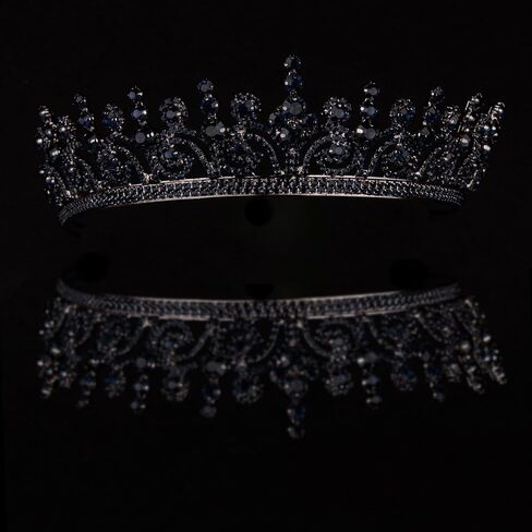 LIMELIA Women's Tiara for Henna Wedding Party|Glitter Hair Accessories for Bridal Birthday Pageant Prom Halloween Cos-play Christmas Party|Dence-Navy Blue in Saudi Arabia