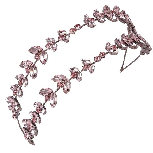 LIMELIA Women's Tiara-Crown for Henna Wedding Party, Glitter Hair Accessories for Bridal Birthday Pageant Prom Halloween Costume Christmas Party - Alpha Design, Double Row - Purple in Kuwait