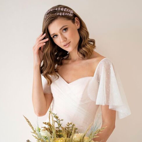 LIMELIA Women's Tiara-Crown for Henna Wedding Party, Glitter Hair Accessories for Bridal Birthday Pageant Prom Halloween Costume Christmas Party - Alpha Design, Double Row - Purple in Kuwait