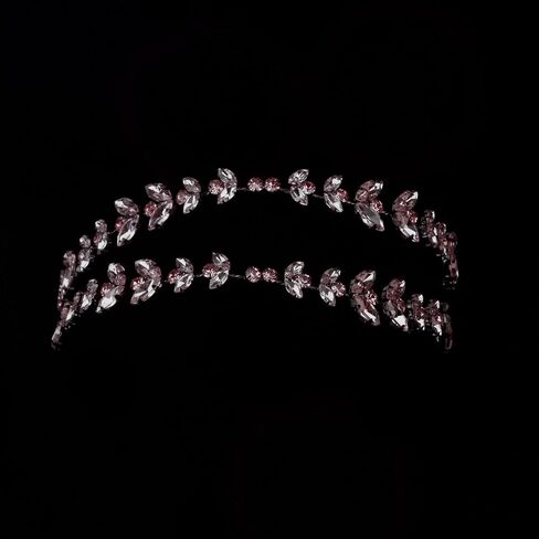 LIMELIA Women's Tiara-Crown for Henna Wedding Party, Glitter Hair Accessories for Bridal Birthday Pageant Prom Halloween Costume Christmas Party - Alpha Design, Double Row - Purple in Kuwait