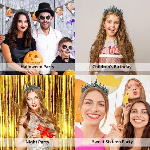 LIMELIA Women's Tiara for Henna Wedding Party|Glitter Hair Accessories for Bridal Birthday Pageant Prom Halloween Cos-play Christmas Party|Dence-Navy Blue in Kuwait