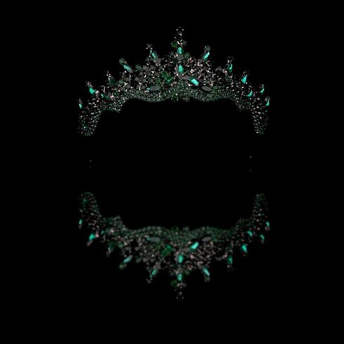 LIMELIA Women's Tiara for Henna Wedding Party|Glitter Hair Accessories for Bridal Birthday Pageant Prom Halloween Cos-play Christmas Party|Dence-Navy Blue in Kuwait