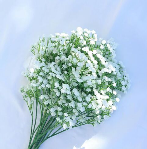 Babys Breath Artificial Flowers,12 Pcs Fake Babys Breath Real Touch Flowers Wedding Party Home Garden Decoration - Artificial for Decoration (Blue) in Saudi Arabia