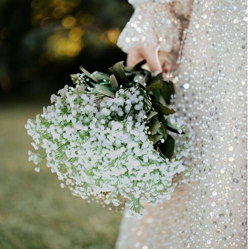Babys Breath Artificial Flowers,12 Pcs Fake Babys Breath Real Touch Flowers Wedding Party Home Garden Decoration - Artificial for Decoration (Blue) in Saudi Arabia