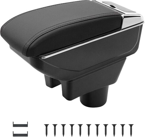 for Mitsubishi Mirage Attrage 2014-2024 Armrest Box with 7 USB Ports Center Storage Box Double-Layer Hand Centre Consoles with Cup Holder (7 USB Ports, Red Thread) in Saudi Arabia