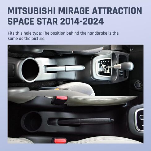 for Mitsubishi Mirage Attrage 2014-2024 Armrest Box with 7 USB Ports Center Storage Box Double-Layer Hand Centre Consoles with Cup Holder (7 USB Ports, Red Thread) in Saudi Arabia