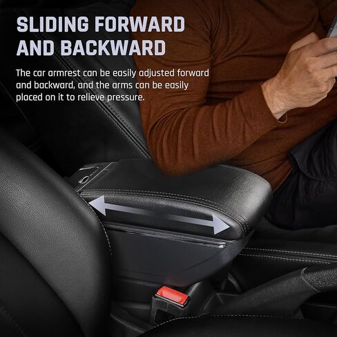 for Mitsubishi Mirage Attrage 2014-2024 Armrest Box with 7 USB Ports Center Storage Box Double-Layer Hand Centre Consoles with Cup Holder (7 USB Ports, Red Thread) in Saudi Arabia