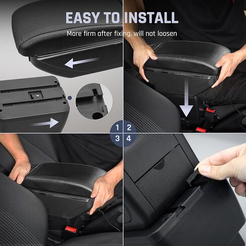 for Mitsubishi Mirage Attrage 2014-2024 Armrest Box with 7 USB Ports Center Storage Box Double-Layer Hand Centre Consoles with Cup Holder (7 USB Ports, Red Thread) in Saudi Arabia