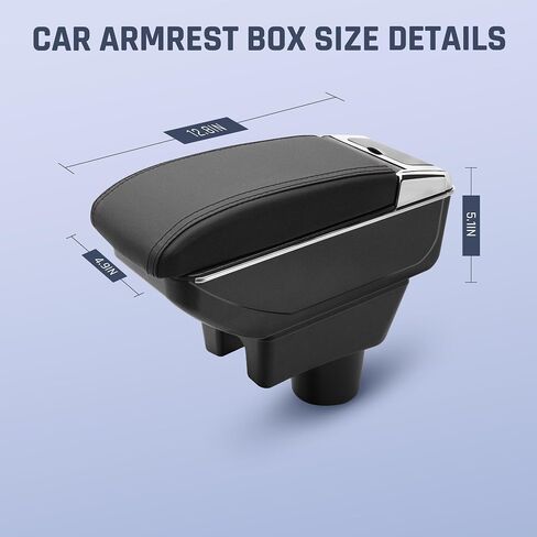 for Mitsubishi Mirage Attrage 2014-2024 Armrest Box with 7 USB Ports Center Storage Box Double-Layer Hand Centre Consoles with Cup Holder (7 USB Ports, Red Thread) in Saudi Arabia