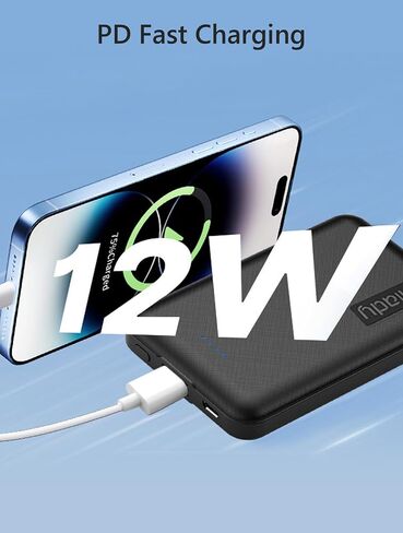 Miady 2-Pack Small Portable Charger 5000mAh Power Bank Travel Battery Pack | Dual USB丨Lightweight丨2 Outputs丨for Backpack丨Compatible with iPhone Galaxy Android etc丨Flight-Safe丨18.5Wh丨Black+White in Kuwait