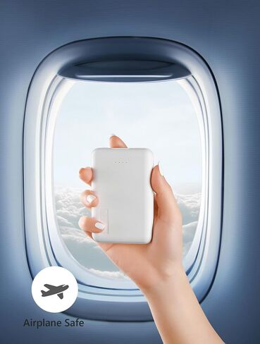 Miady 2-Pack Small Portable Charger 5000mAh Power Bank Travel Battery Pack | Dual USB丨Lightweight丨2 Outputs丨for Backpack丨Compatible with iPhone Galaxy Android etc丨Flight-Safe丨18.5Wh丨Black+White in Kuwait