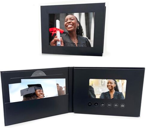 Movida 5 "" "Screen Video and Photo Book" تغطية Hardbook فاخرة - التخرج ، الزفاف ، الذاكرة ، ألبوم الفيديو ألبوم Digital Book 5 "" IPS Display ، 2 GB ، بطارية قابلة لإعادة الشحن ، معلقة على الحائط ، صغير ، أبيض in Saudi Arabia