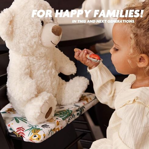 وسادة UKJE متوافقة مع Stokke Tripp Trapp - وسادة مقعد ناعمة للرضع والأطفال الصغار، ملحقات الكراسي العالية، حشوة من نسيج القطن، سهلة التركيب، مصنوعة يدويًا في أوروبا (قرد أبيض) in Kuwait