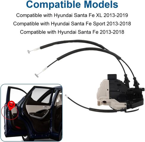 Abor Lock Latch Actuator Front Right Rased Side مع Hyundai Santa Fe XL 2013-2019 Hyundai Santa Fe Sport 2013-2018 Hyundai Santa Fe 2013-2018 استبدل 813202w010 81320-2w010 in Saudi Arabia