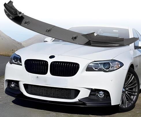 Front Bumper Spoiler Lip Compatible with 2011-2016 BMW F10 F18 5 Series M Sport 528i 535i 550i Front Splitter Spoiler, Carbon Fiber Style in Saudi Arabia