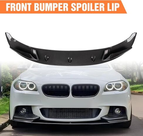 Front Bumper Spoiler Lip Compatible with 2011-2016 BMW F10 F18 5 Series M Sport 528i 535i 550i Front Splitter Spoiler, Carbon Fiber Style in Saudi Arabia