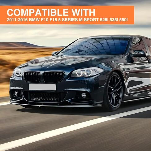 Front Bumper Spoiler Lip Compatible with 2011-2016 BMW F10 F18 5 Series M Sport 528i 535i 550i Front Splitter Spoiler, Carbon Fiber Style in Saudi Arabia