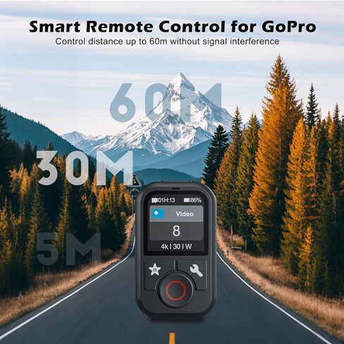 جهاز تحكم عن بعد لاسلكي ذكي لـ GoPro - وحدة تحكم الكاميرا لـ GoPro Hero 12 Hero 11 Hero 10 Hero 9 Hero 8 GoPro Max LCD Display Magnet Charger Port المعصم لملحقات كاميرا Go Pro باللون الأسود in Saudi Arabia