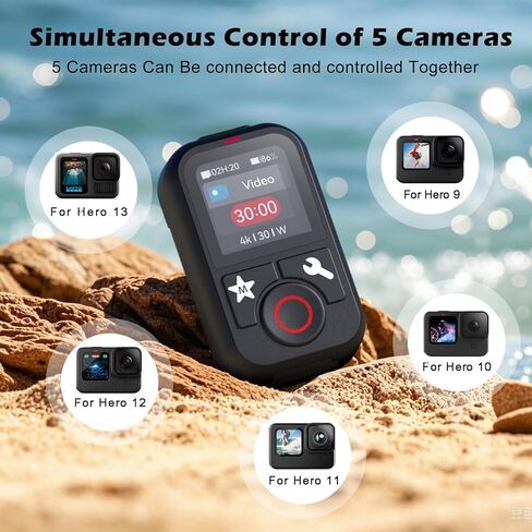 جهاز تحكم عن بعد لاسلكي ذكي لـ GoPro - وحدة تحكم الكاميرا لـ GoPro Hero 12 Hero 11 Hero 10 Hero 9 Hero 8 GoPro Max LCD Display Magnet Charger Port المعصم لملحقات كاميرا Go Pro باللون الأسود in Saudi Arabia