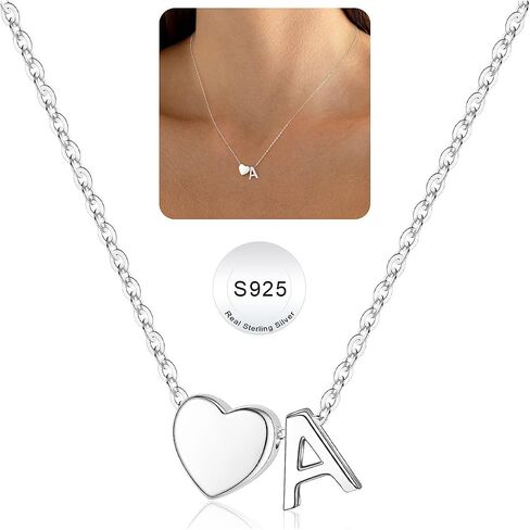 Turandoss S925 Sterling Silver Heart Netlaces for Women Teen Girls ، Dainty S925 Sterling Silver Tiny Heart Netlace Necklace Netclaces Nevely Jewelry Gifts for Women Teen Girls in Saudi Arabia