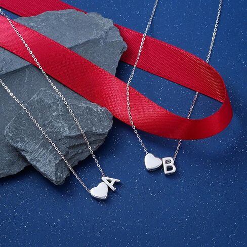 Turandoss S925 Sterling Silver Heart Netlaces for Women Teen Girls ، Dainty S925 Sterling Silver Tiny Heart Netlace Necklace Netclaces Nevely Jewelry Gifts for Women Teen Girls in Kuwait