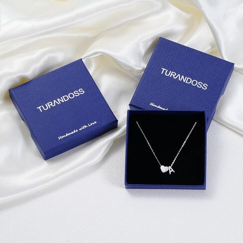 Turandoss S925 Sterling Silver Heart Netlaces for Women Teen Girls ، Dainty S925 Sterling Silver Tiny Heart Netlace Necklace Netclaces Nevely Jewelry Gifts for Women Teen Girls in Kuwait