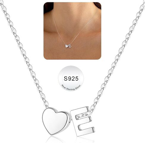 Turandoss S925 Sterling Silver Heart Netlaces for Women Teen Girls ، Dainty S925 Sterling Silver Tiny Heart Netlace Necklace Netclaces Nevely Jewelry Gifts for Women Teen Girls in Kuwait