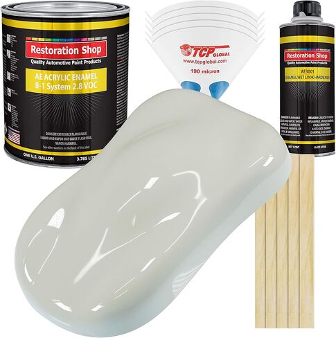 متجر الترميم - Arctic White Acrylic Monic Auto Paint - مجموعة طلاء غالون كاملة - مرحلة واحدة محترفة عالية للزرق ، سيارة ، شاحنة ، طلاء المعدات ، 8: 1 نسبة المزيج ، 2.8 المركبات العضوية المتطايرة in Saudi Arabia