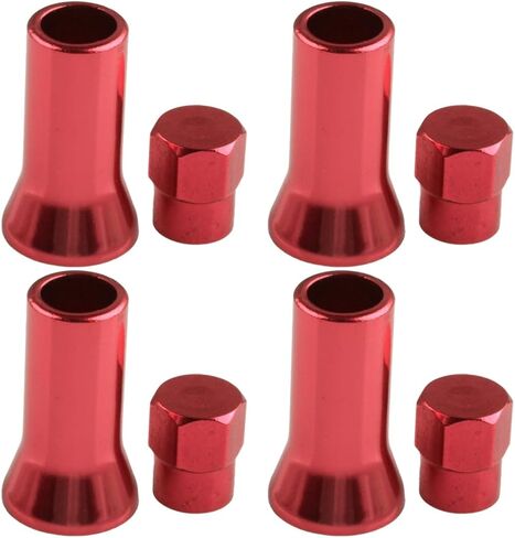 بيلر 4sets ألومنيوم سبيكة حمراء سيارة الإطارات العجلة الجذعية صمام هوكس قبعات وغطاء الأكمام in Saudi Arabia