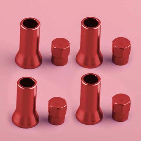 بيلر 4sets ألومنيوم سبيكة حمراء سيارة الإطارات العجلة الجذعية صمام هوكس قبعات وغطاء الأكمام in Saudi Arabia