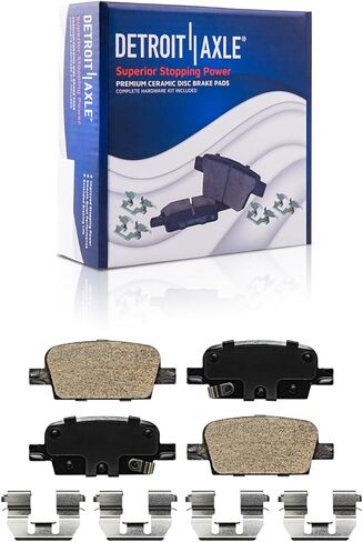 Detroit Axle - Rear Brake Kit for 16-22 Chevrolet Malibu [Manual Parking Brake], 11.34'' inch Disc Brake Rotors Ceramic Brake Pads w/Hardware 2016 2017 2018 2019 2020 2021 2022 Replacement in Saudi Arabia