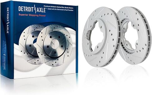 Detroit Axle - مجموعة الفرامل لعام 1993-1997 هوندا أكورس أكورا CL L4 2.2L الأمامية والخلفية حفر القرص المتداول دوارات الفرامل السيراميك 1994 1995 1996 استبدال in Saudi Arabia