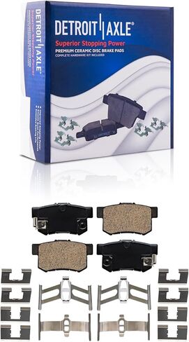 Detroit Axle - مجموعة الفرامل لعام 1993-1997 هوندا أكورس أكورا CL L4 2.2L الأمامية والخلفية حفر القرص المتداول دوارات الفرامل السيراميك 1994 1995 1996 استبدال in Saudi Arabia