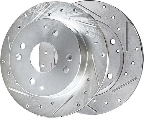 Detroit Axle - مجموعة الفرامل لعام 1993-1997 هوندا أكورس أكورا CL L4 2.2L الأمامية والخلفية حفر القرص المتداول دوارات الفرامل السيراميك 1994 1995 1996 استبدال in Saudi Arabia