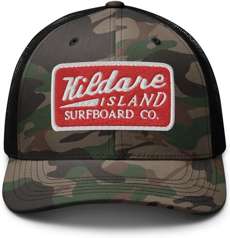 Kildare Island Surfboard Co Embroidered Adjustable Camo Camouflage Trucker Hat - Outer Banks Baseball Cap Gift in Saudi Arabia