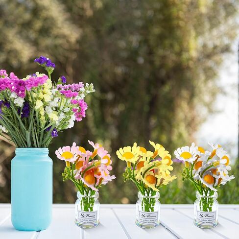3pcs إكسسوارات Daisy Flower Dashboard ، مصغرة سيارة زخارف مقطوعة مقطع مقطع للسيارة معطرات الهواء الزخارف المركزية (اللون الأبيض الأصفر) in Kuwait