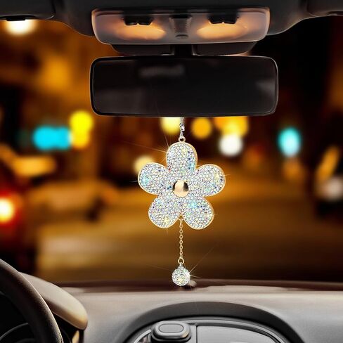 Soleebee Bling Car Hanging Ornament ، أحجار الراين الكريستالية للسيارة الخلفية المرآة مرآة ملحقات شنقا سيارة سحر قلادة الديكور للنساء الفتيات (الأرجواني) in Saudi Arabia