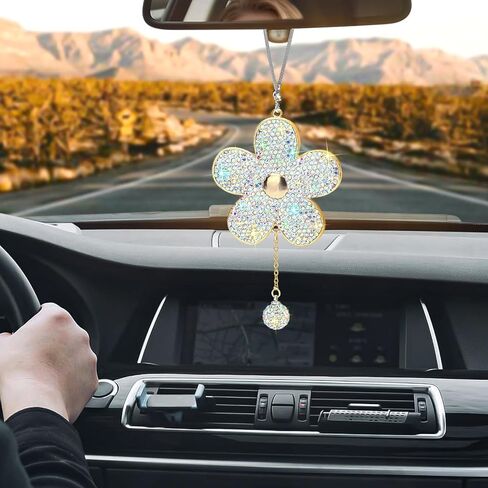 Soleebee Bling Car Hanging Ornament ، أحجار الراين الكريستالية للسيارة الخلفية المرآة مرآة ملحقات شنقا سيارة سحر قلادة الديكور للنساء الفتيات (الأرجواني) in Saudi Arabia