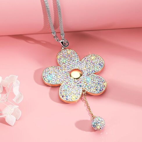 Soleebee Bling Car Hanging Ornament ، أحجار الراين الكريستالية للسيارة الخلفية المرآة مرآة ملحقات شنقا سيارة سحر قلادة الديكور للنساء الفتيات (الأرجواني) in Saudi Arabia