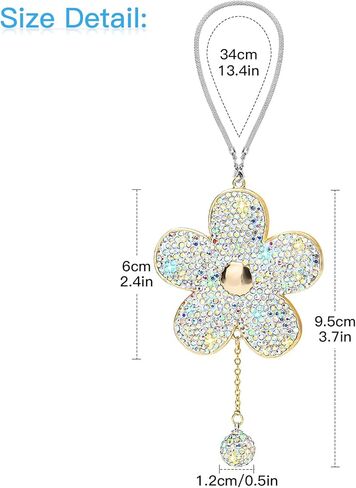 Soleebee Bling Car Hanging Ornament ، أحجار الراين الكريستالية للسيارة الخلفية المرآة مرآة ملحقات شنقا سيارة سحر قلادة الديكور للنساء الفتيات (الأرجواني) in Saudi Arabia