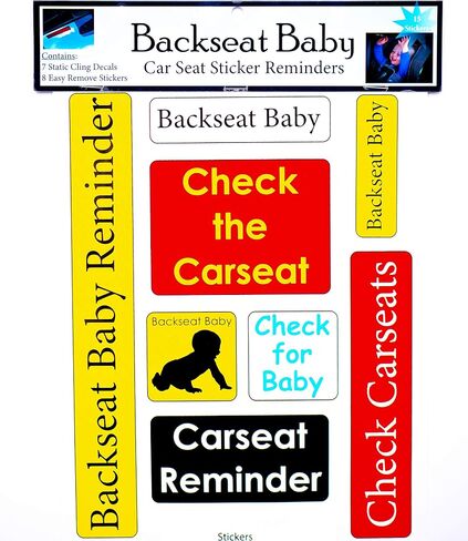 Backseat Baby - Reminder Stickers - Pack of 15 Clings, Stickers & Decals in Saudi Arabia