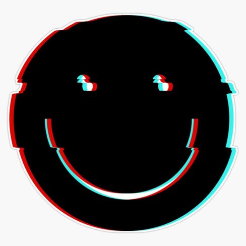 Glicth Smiley Face Window Water Bottle Bumper Sticker Decal 5" in Saudi Arabia